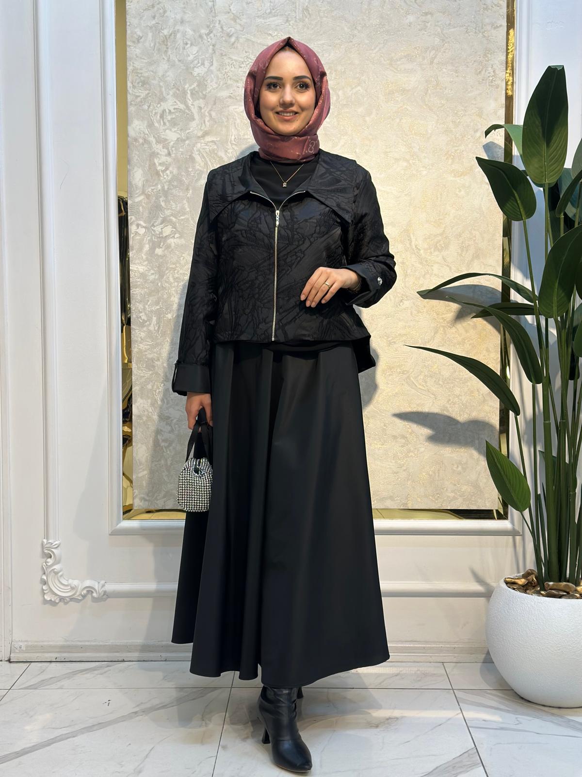 Fermuarlı Jakar Takım-Tac 7958