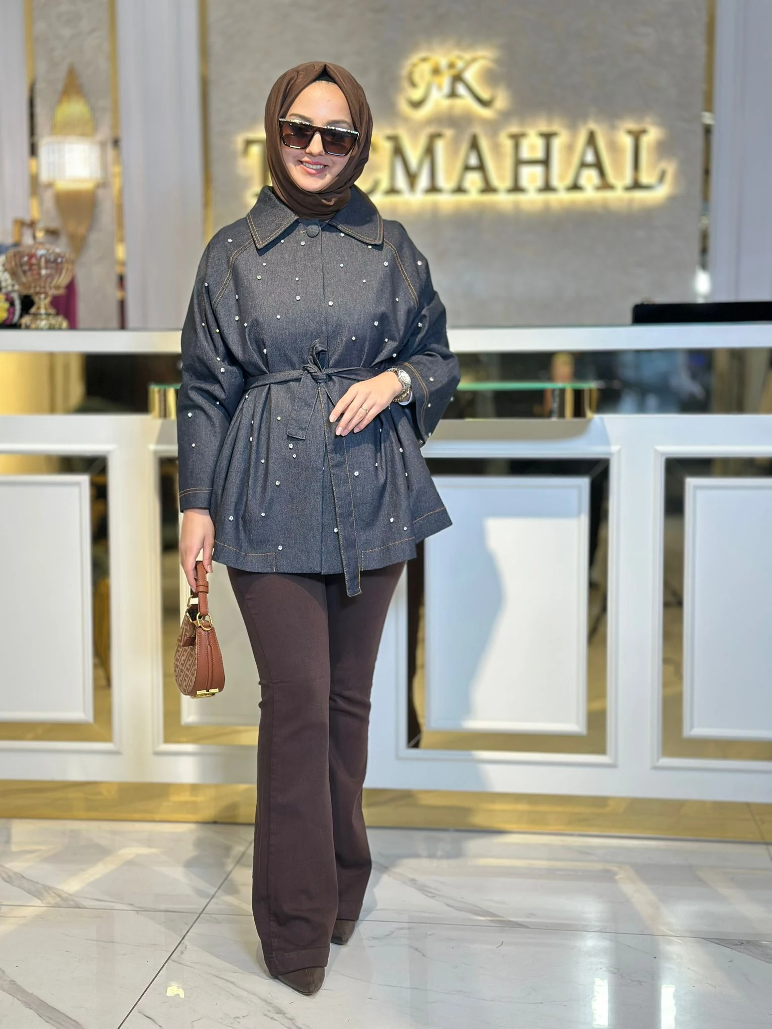 Taşlı Kot Ceket-Tac 9330