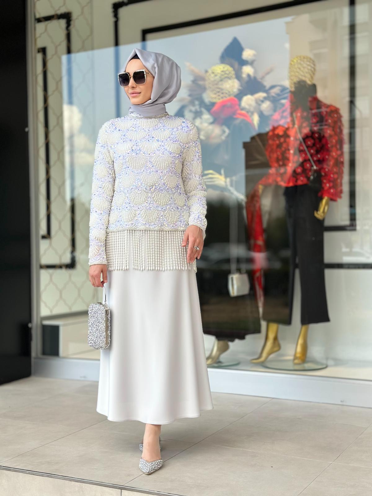 İşlemeli Ceket Abiye-Tac 85264