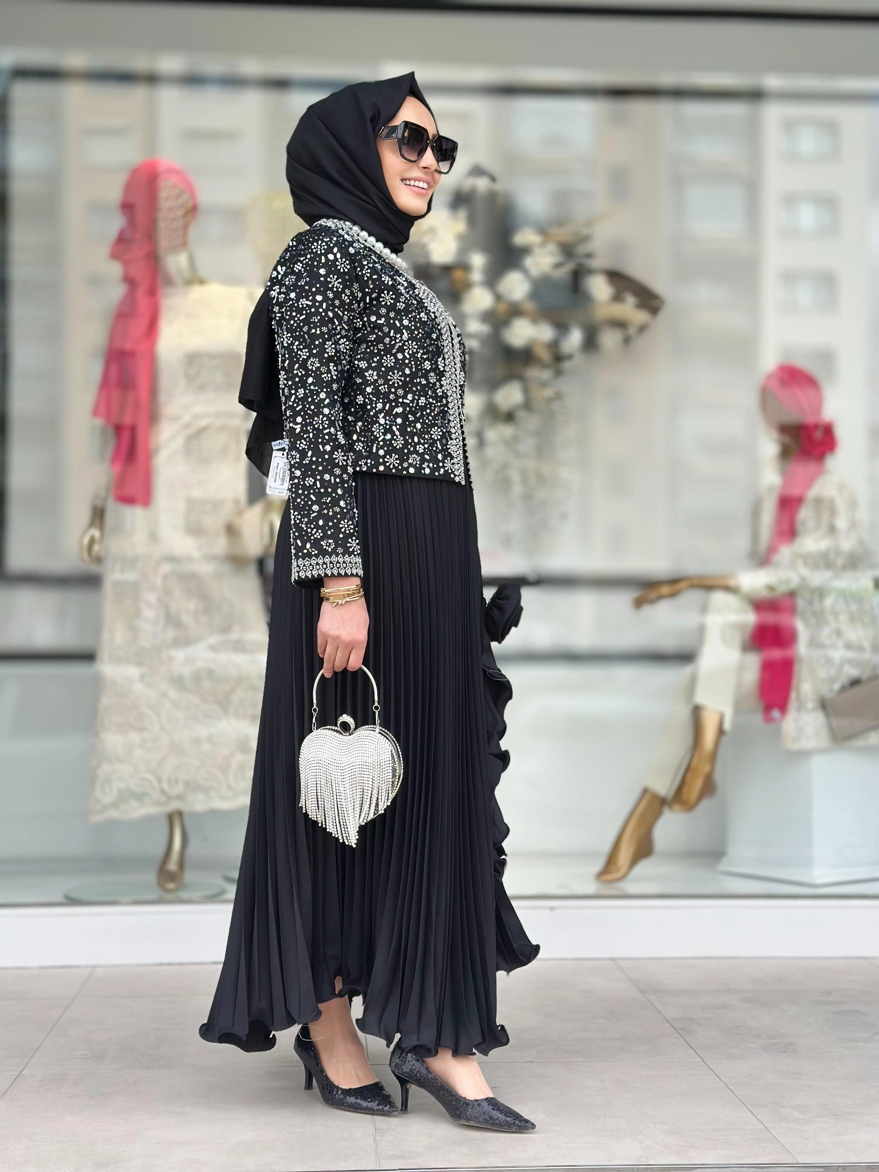 Boncuklu İthal Ceket-Tac 95153