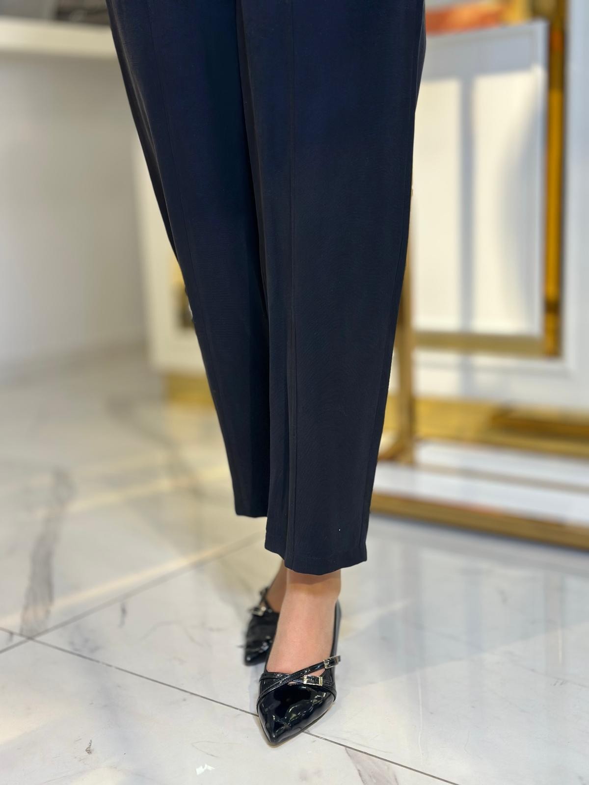 Havuç Paça Pantolon Tac-5563 - SİYAH