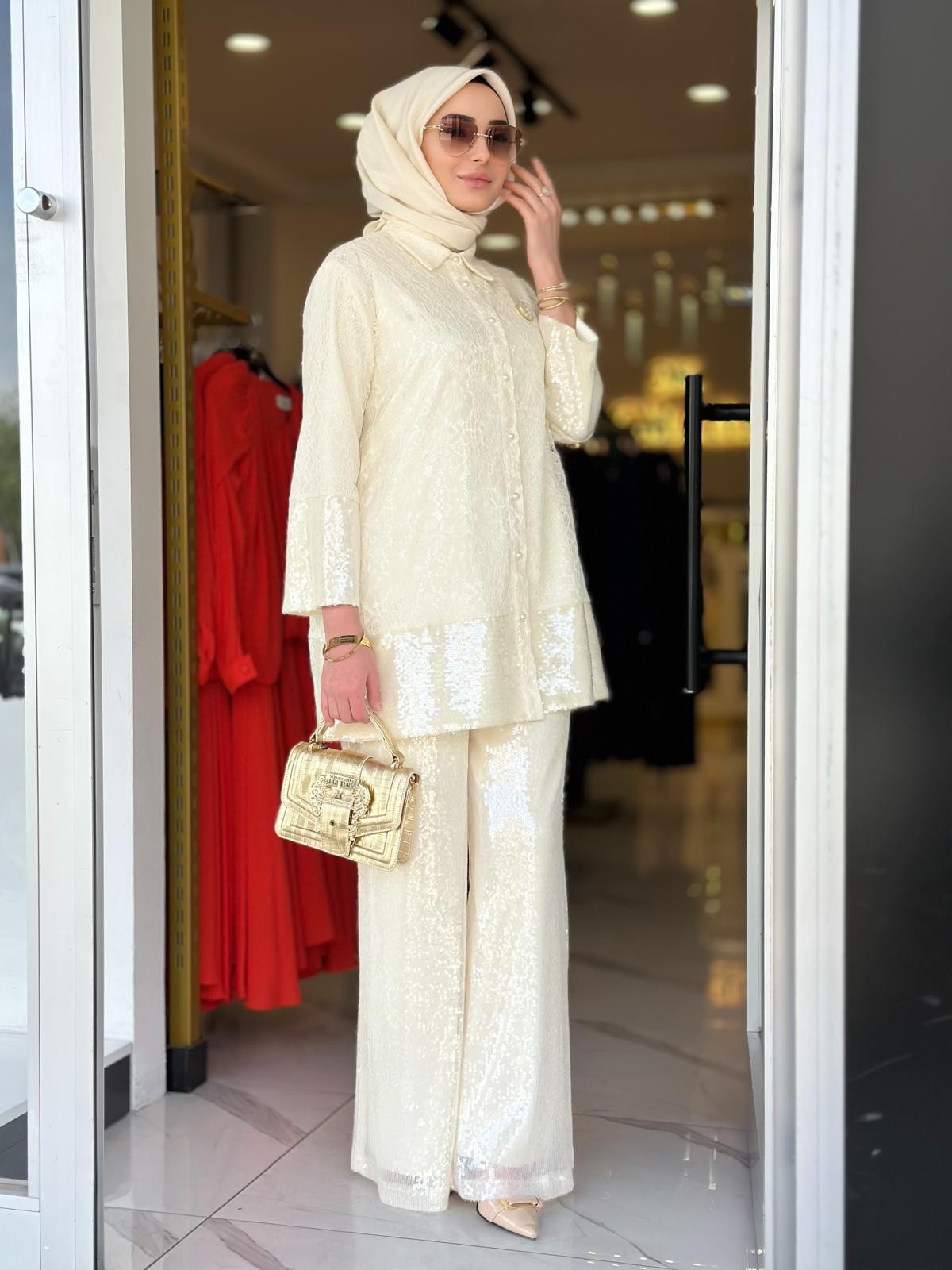 Dantel Pul Payet Pant.Takım-Tac 52011