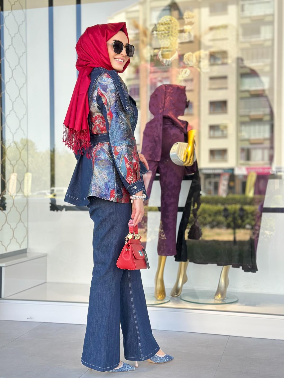 Jakarlı Denim Takım-Tac 1528