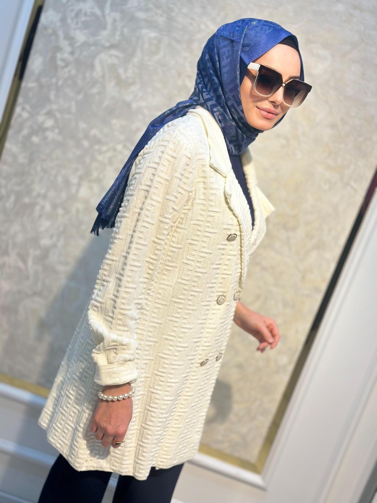 Tac 21499 1 Havlu Örgülü Kruvaze Rayon Hırka