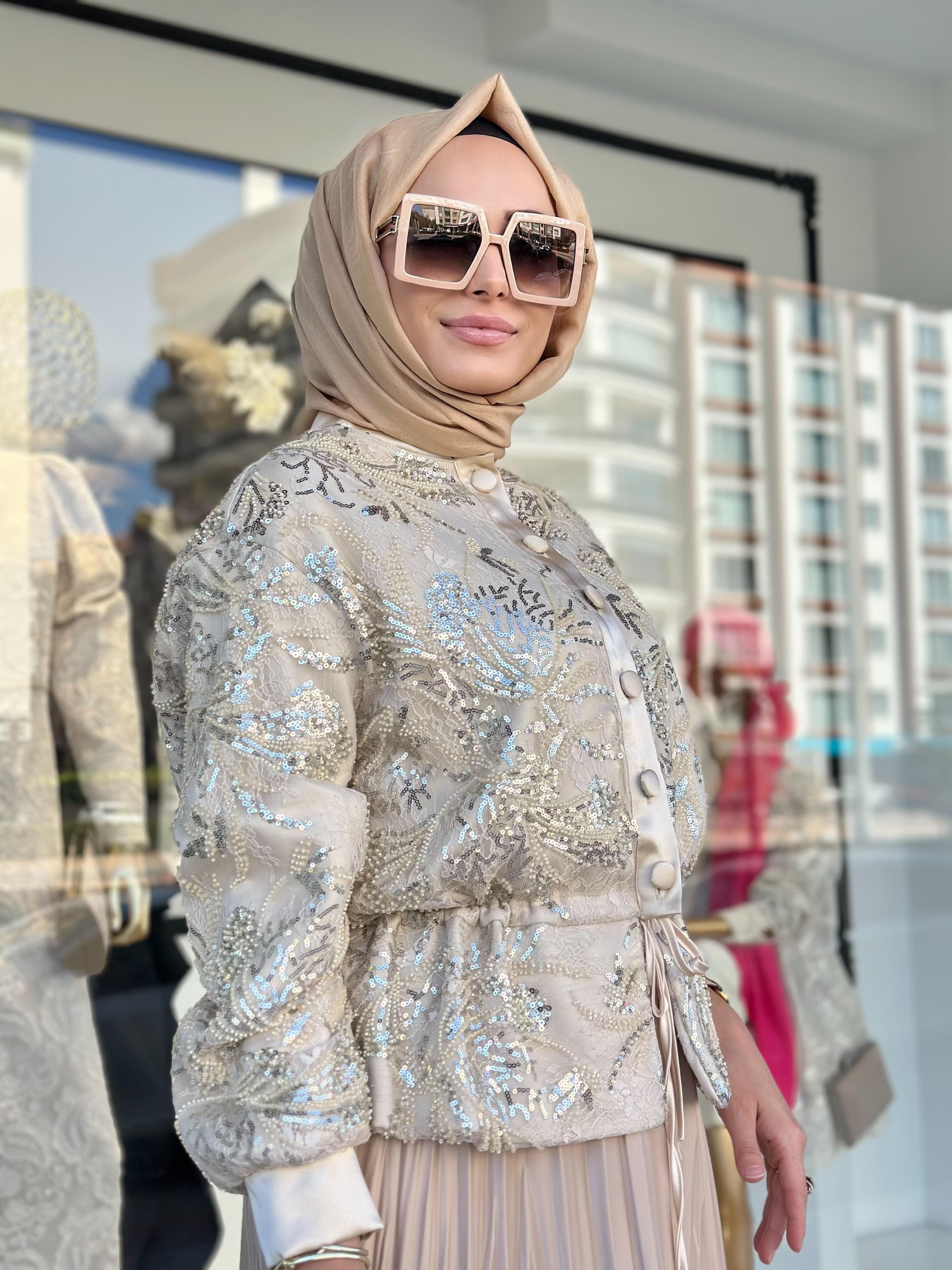 Tasarım Payet Ceket-Tac 540023