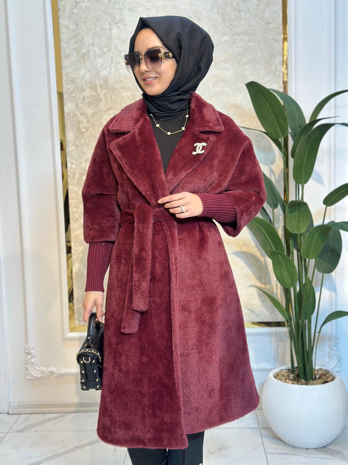 Broş Det.Angora Kaban-Tac 07043 - BORDO