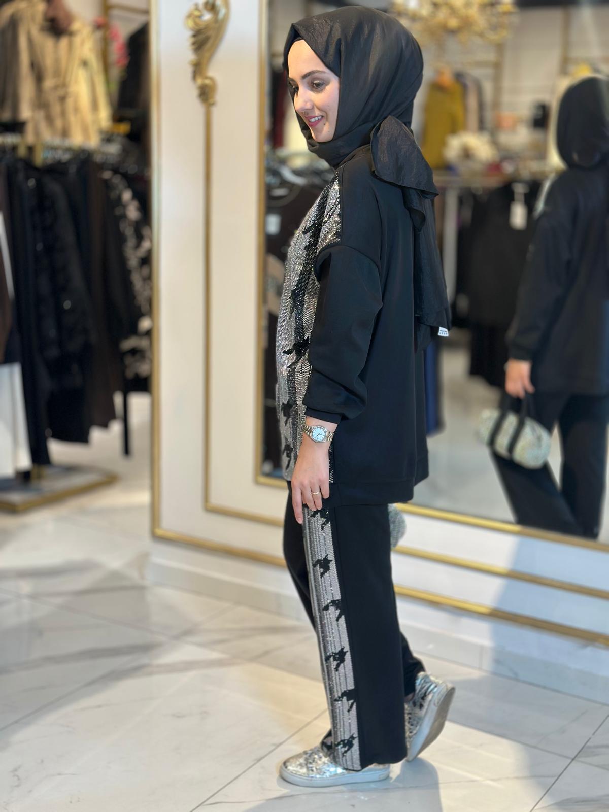 Taşlı Pant Takım-Tac 8158