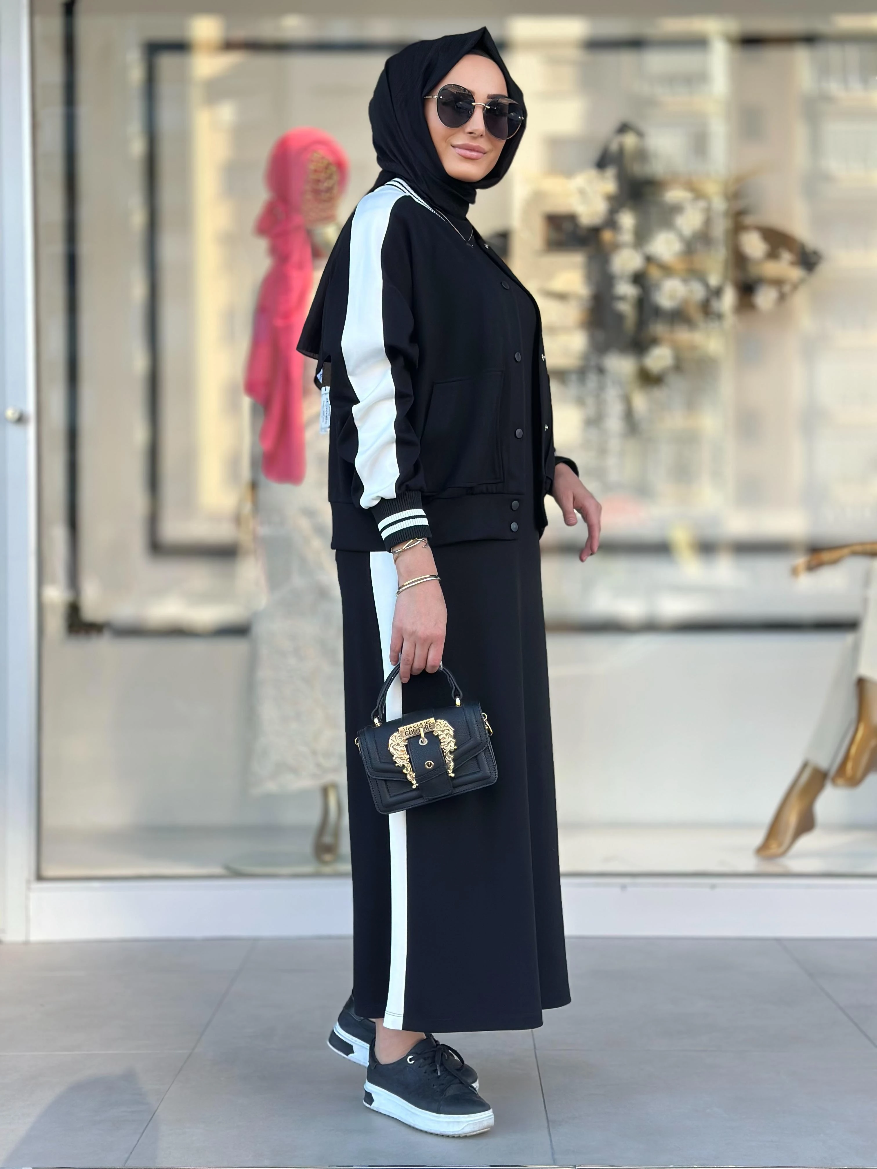 Cepli Tüylü Elbiseli Takım-Tac 1569