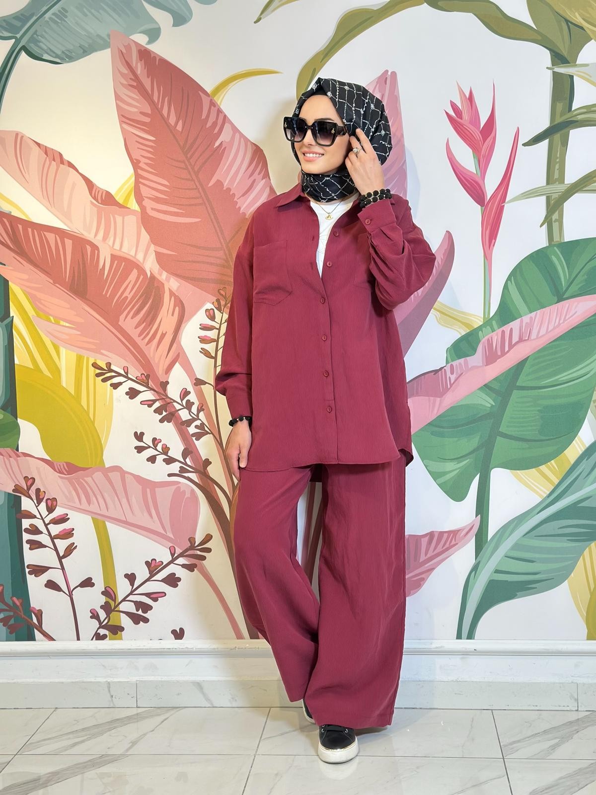 Nuss Pant. Takım-Tac 1022 - BORDO