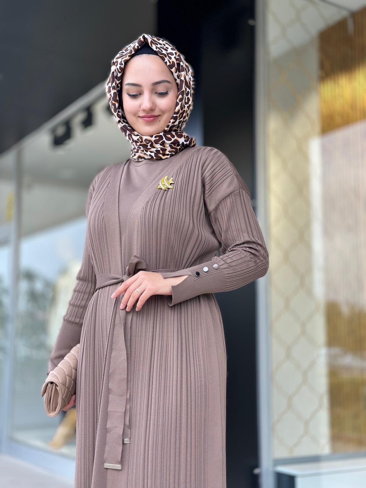 İkili Triko Elbise-Tac 6112