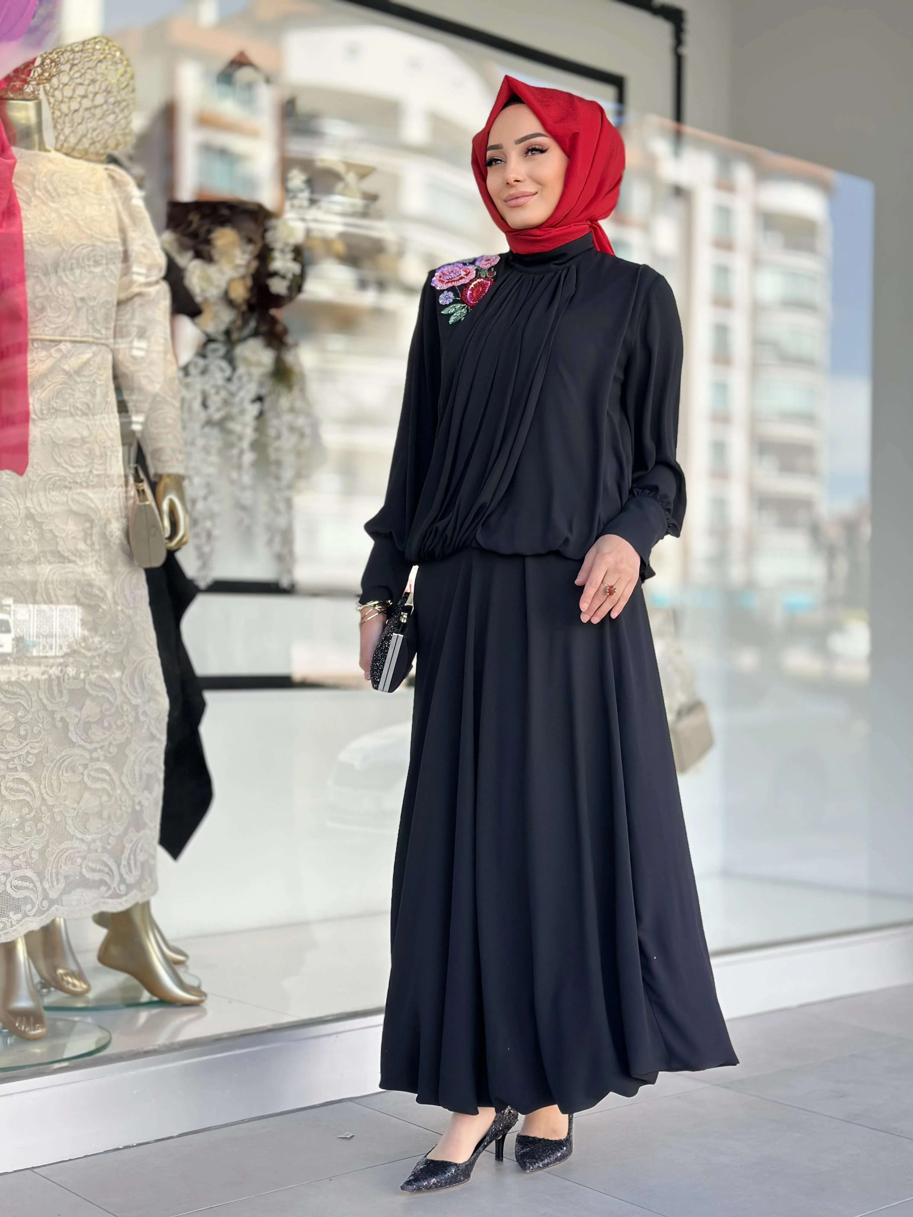 Paris Çiçekli Bluz Takım-Tac 540027