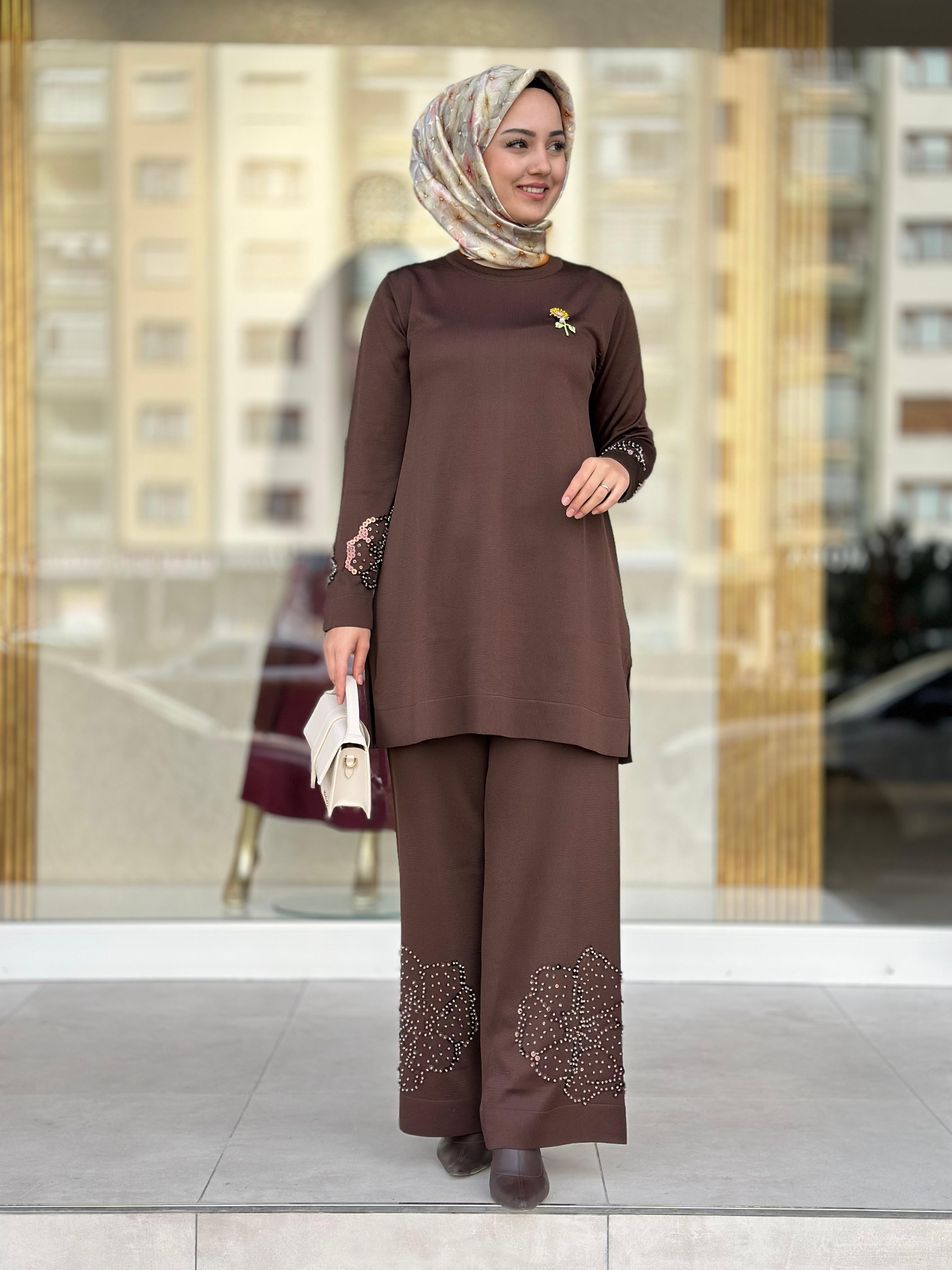 Kol Taş Det.Takım-Tac 17019 - KAHVERENGİ