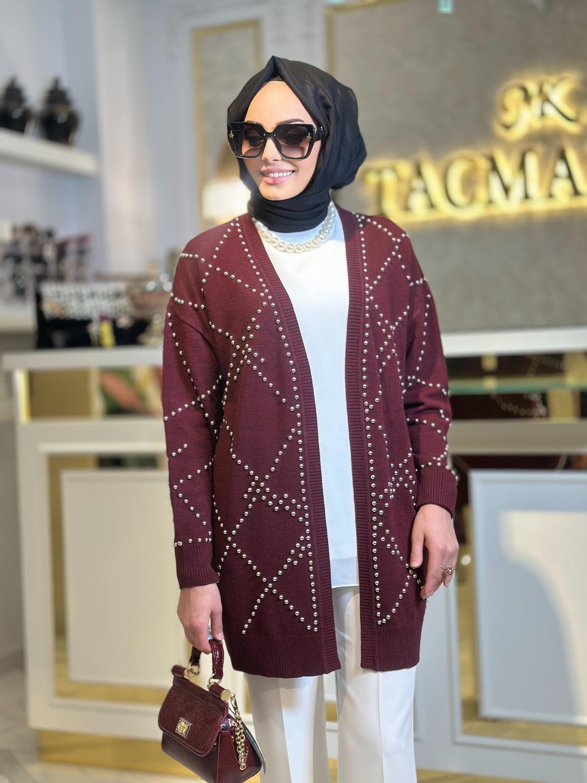 İnci Det.Hırka-Tac 6106 - BORDO