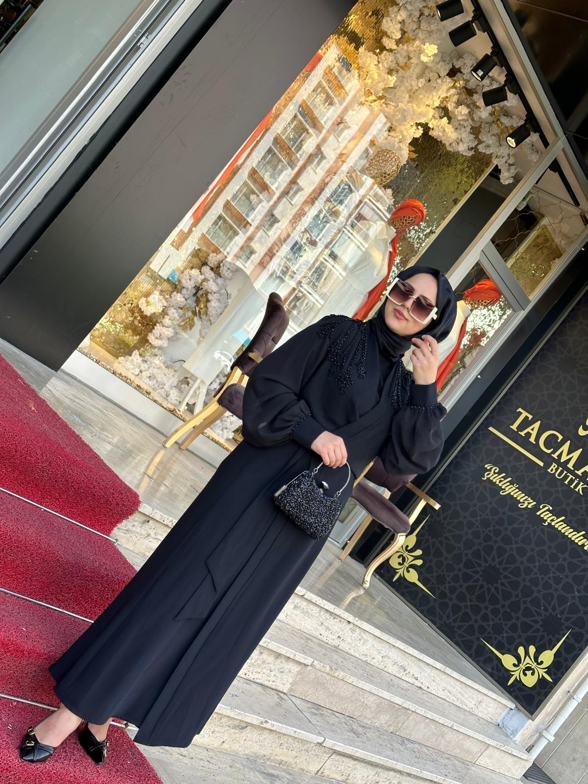 Kolu Şifon Abaya- Tac 8523