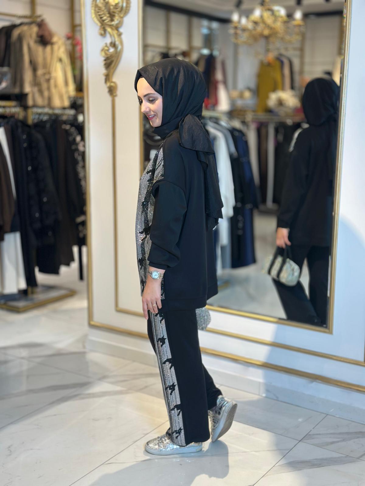 Taşlı Pant Takım-Tac 8158