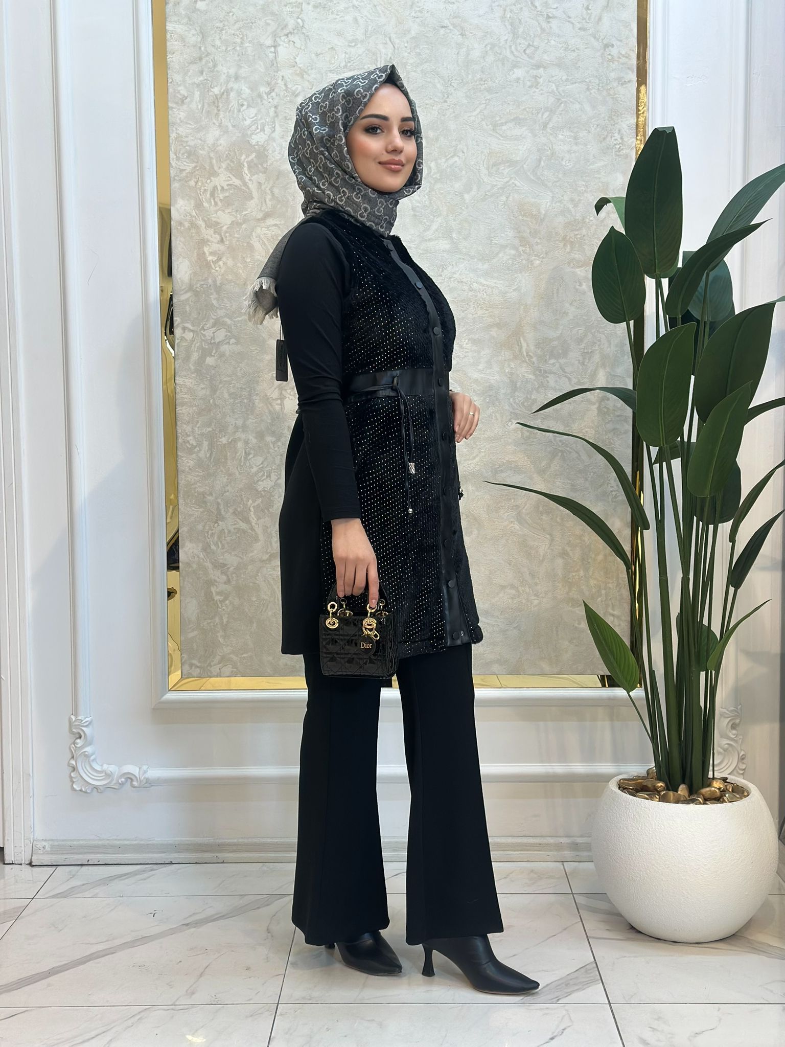 Gümüş Det.Kürk Yelek-Tac 4103