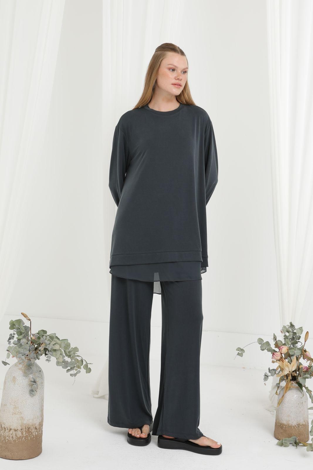 Modal Penye Pant.Takım-Tac 14352 - ANTRASİT