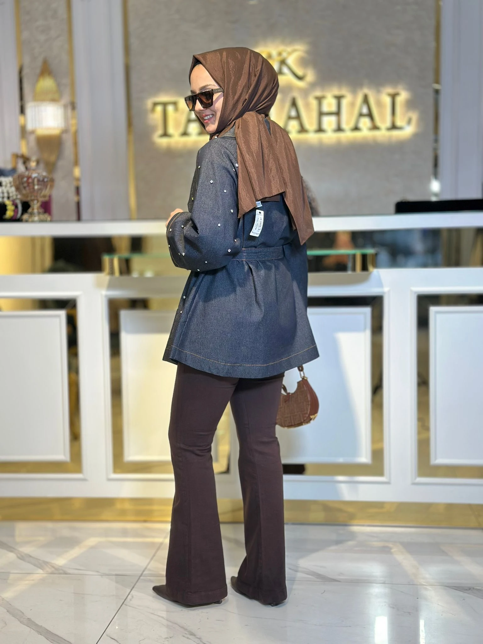 Taşlı Kot Ceket-Tac 9330