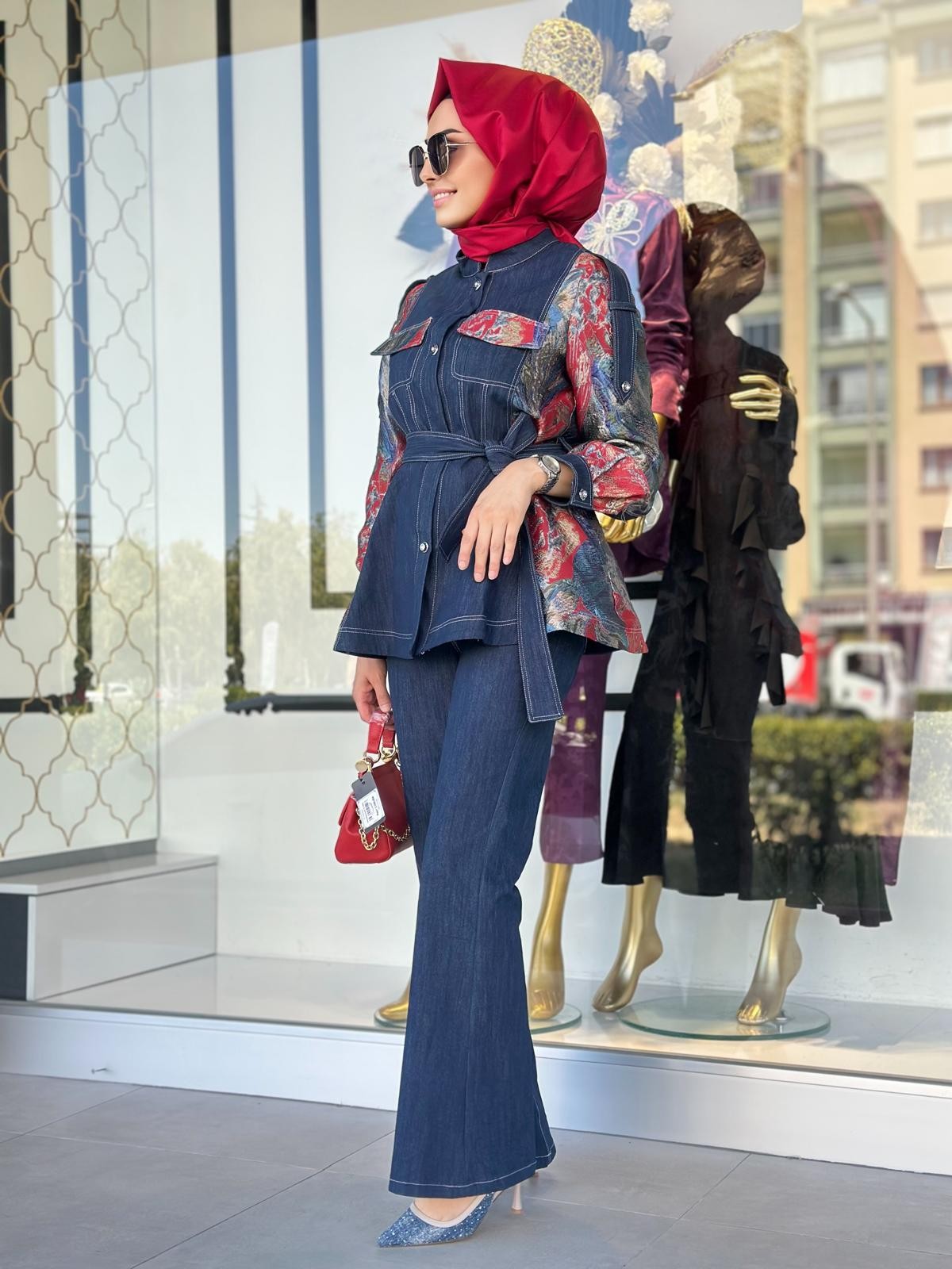 Jakarlı Denim Takım-Tac 1528