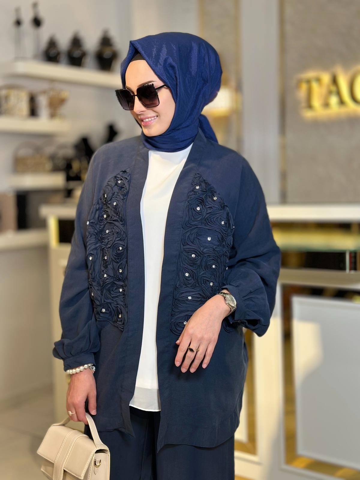 Gül Kimonolu Takım-Tac 34542
