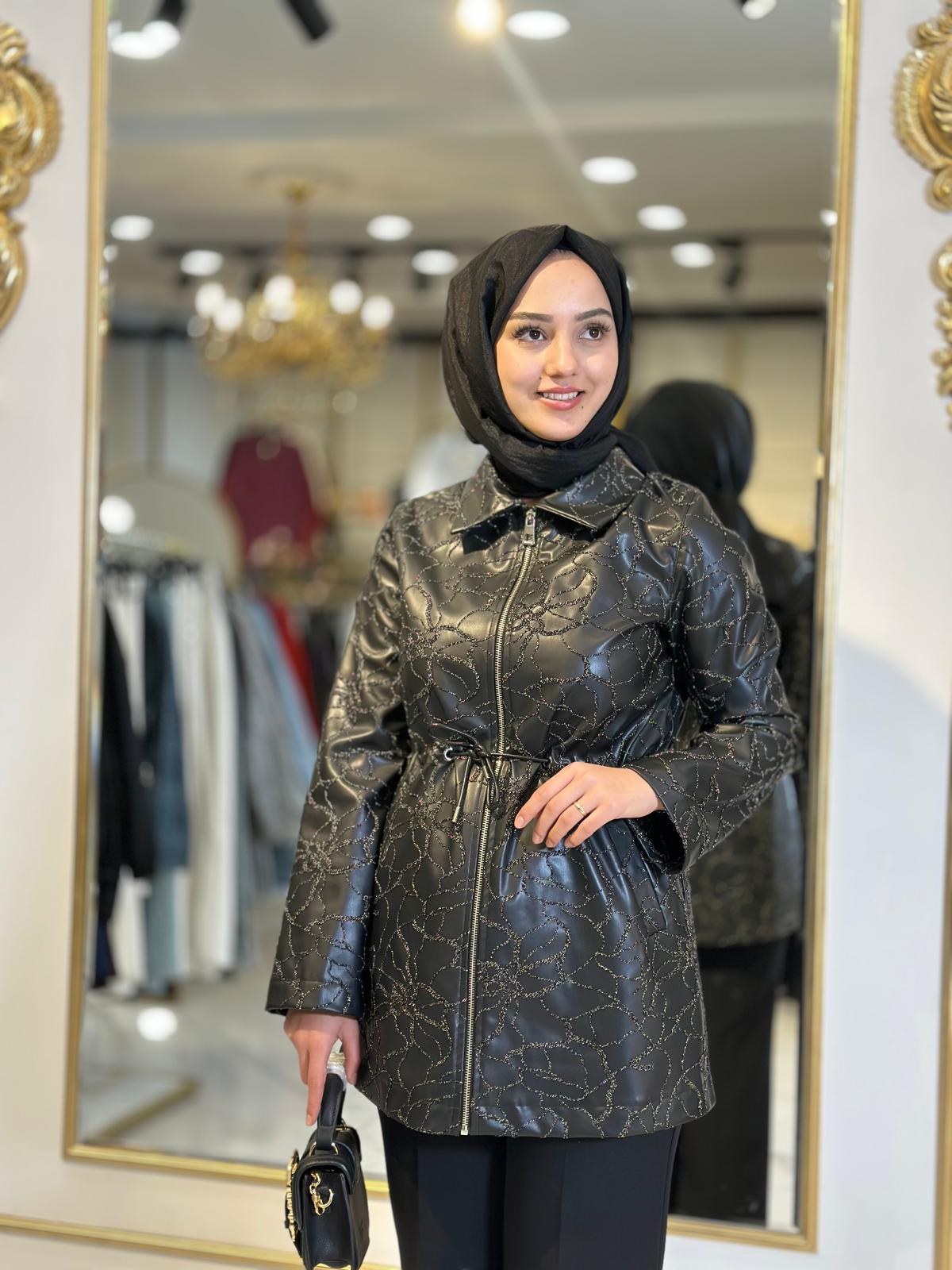 Pivoine Desenli Ceket-Tac 32699