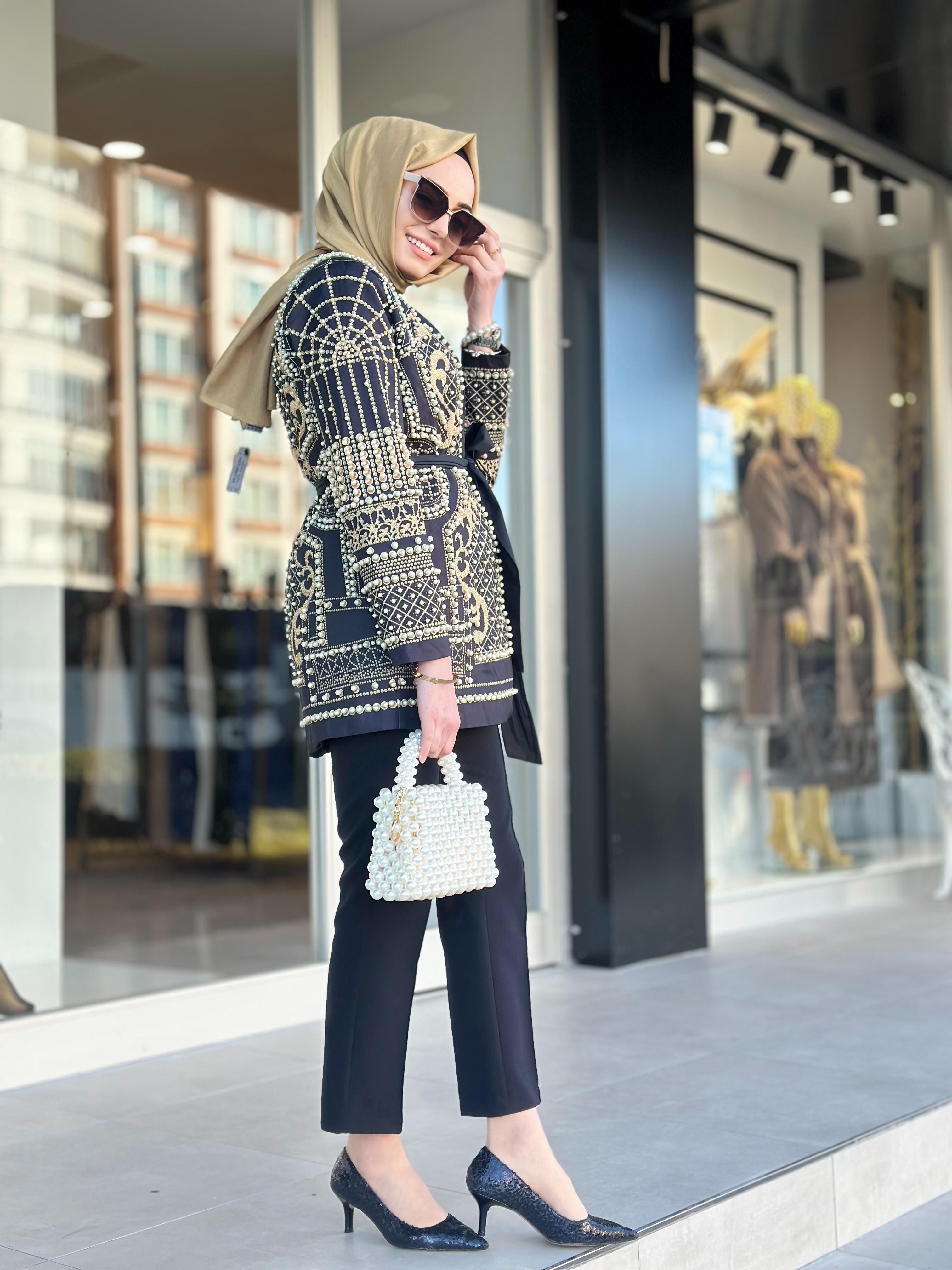 İthal İncili Blazer Ceket-Tac 9992