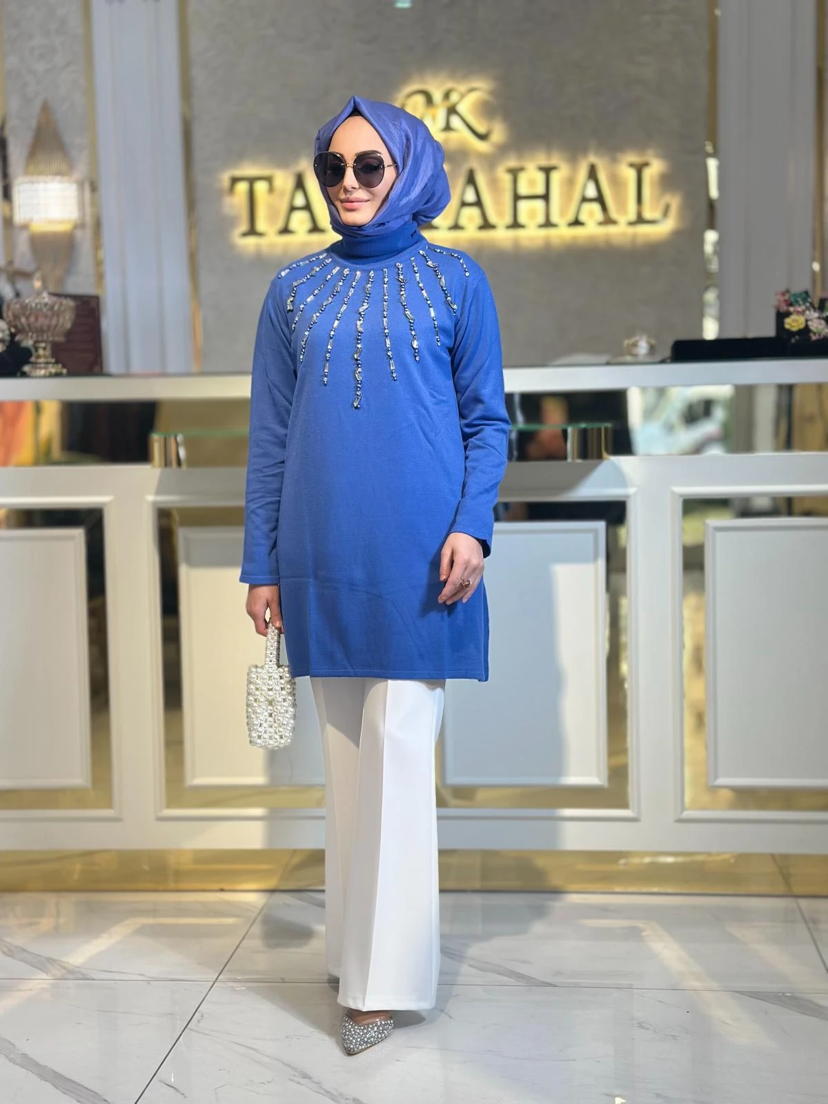 Önü Taş Det.Triko Kazak-Tac 17016