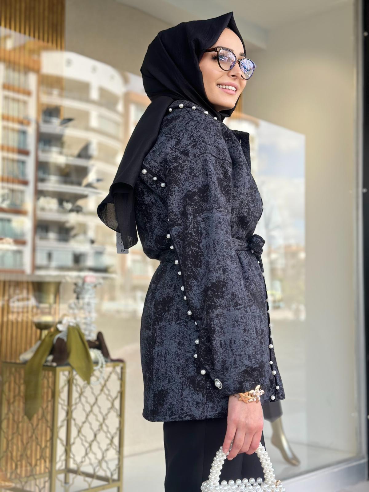 İnci Detaylı Ceket-Tac 7930