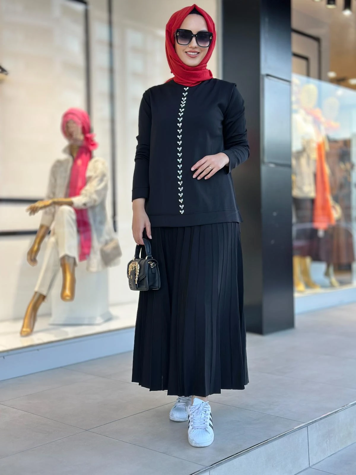 Nuss Taş Det.Etek Takım-Tac 1351 - SİYAH