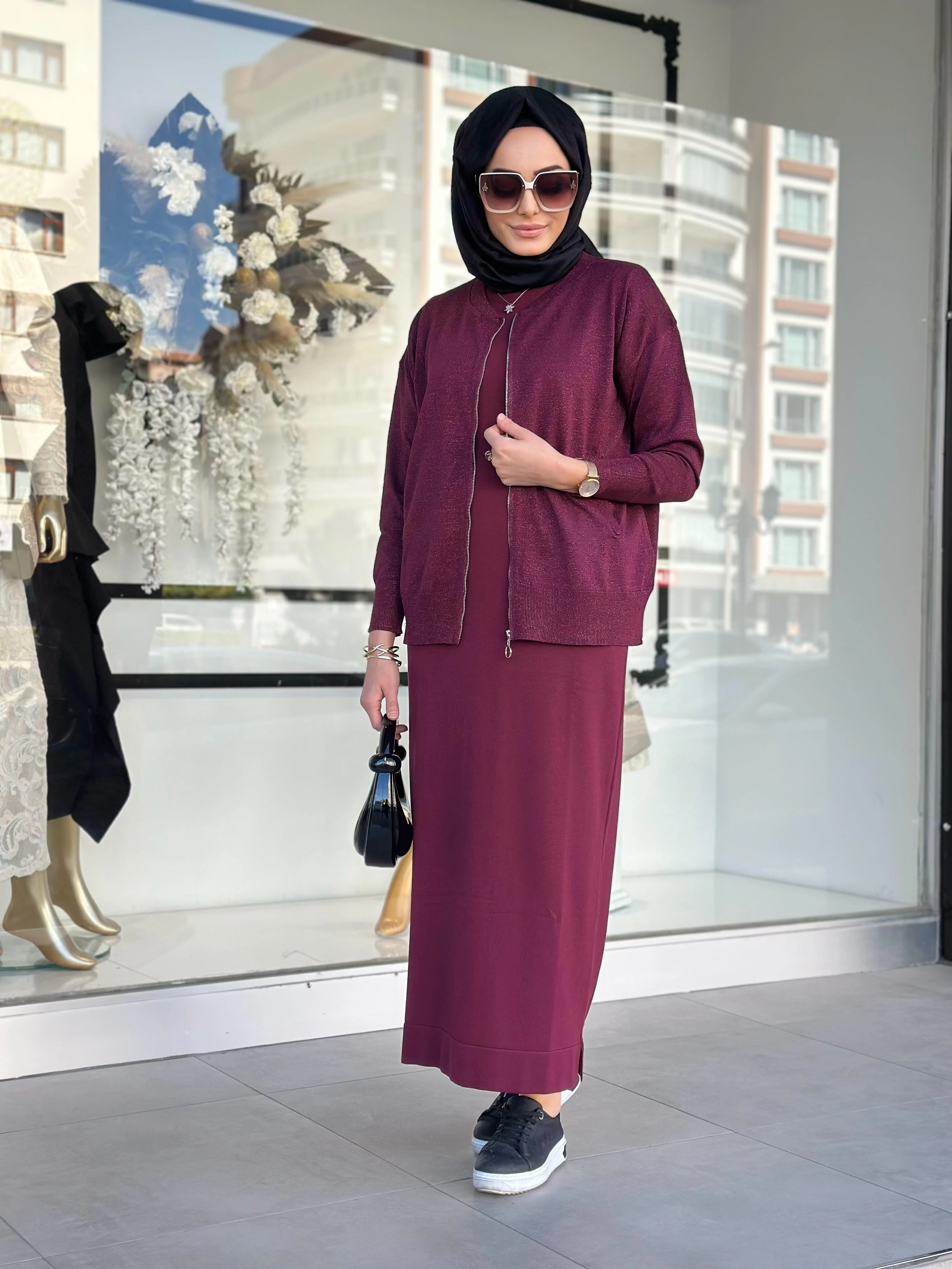 Heidi Elbise Takım-Tac 1553 - BORDO