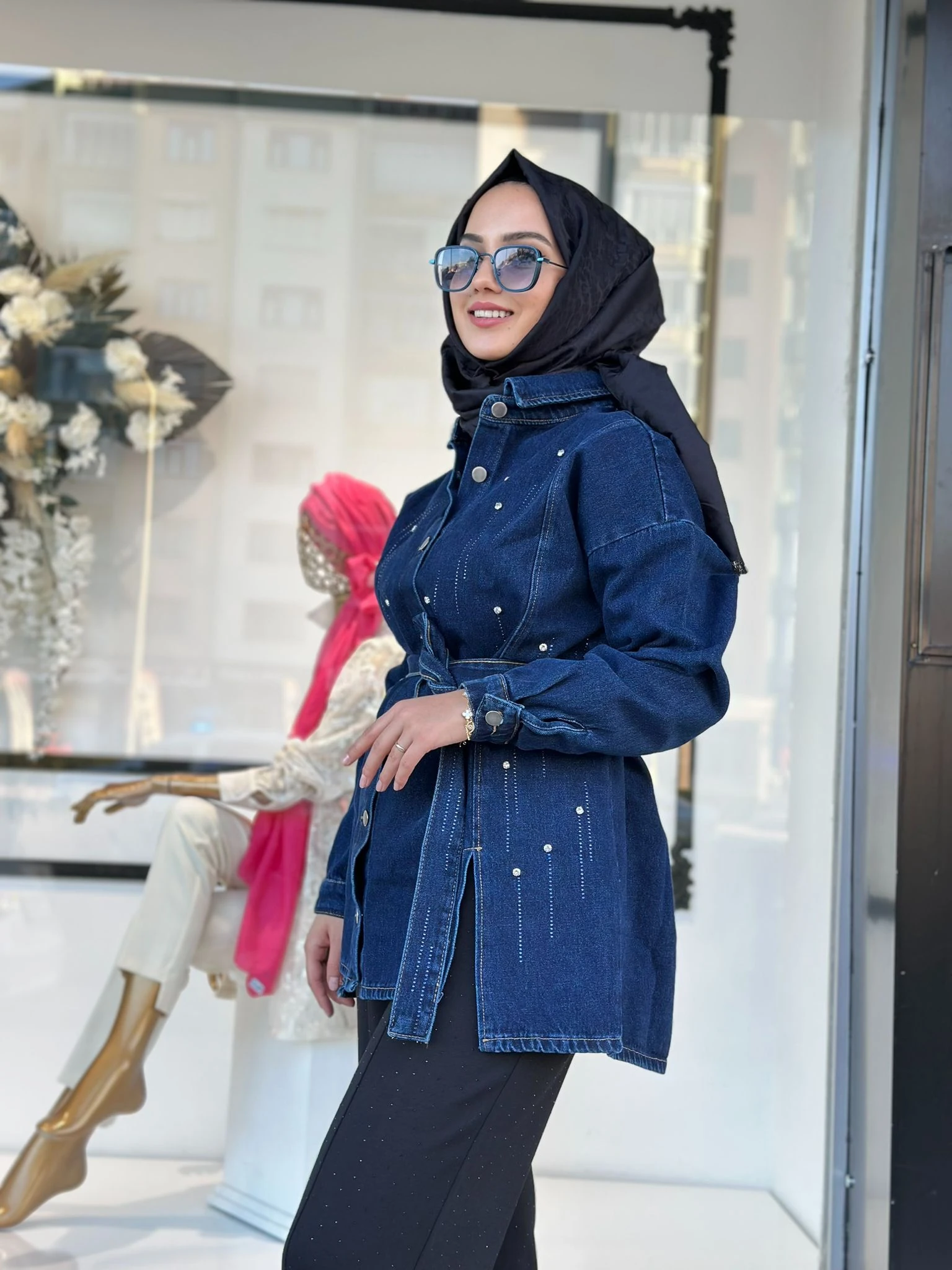 Taşlı Kot Ceket-Tac 1520