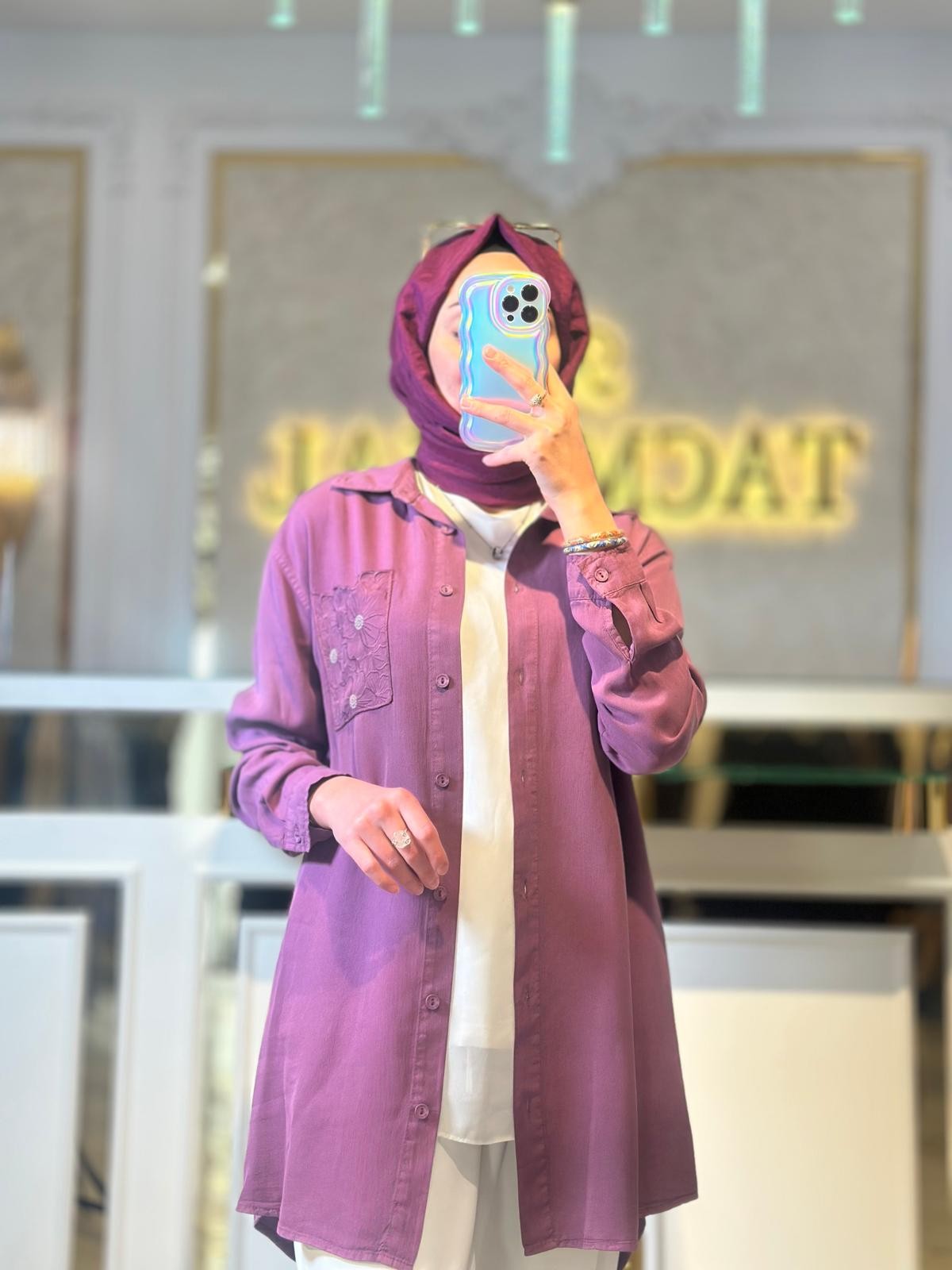 Cebi Çiçekli Tunik-Tac 7261 - MÜRDÜM