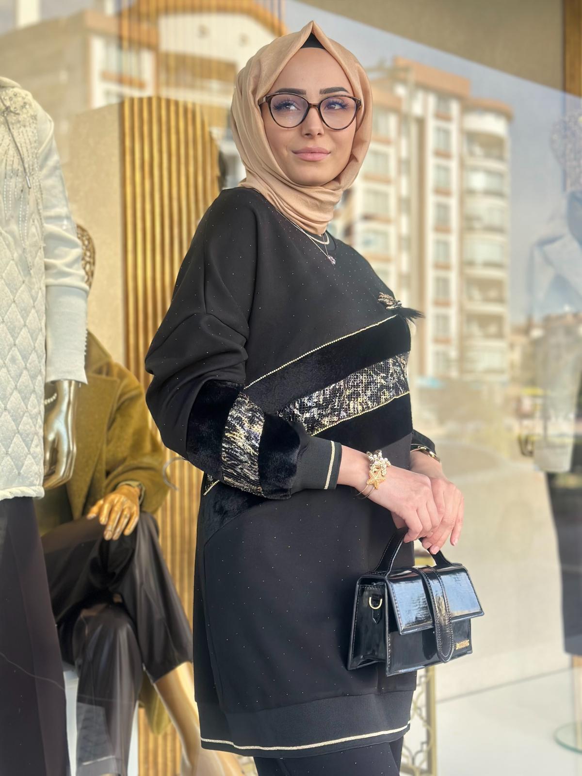 Angora Det. Ribanalı Pant. Takım-Tac 8850