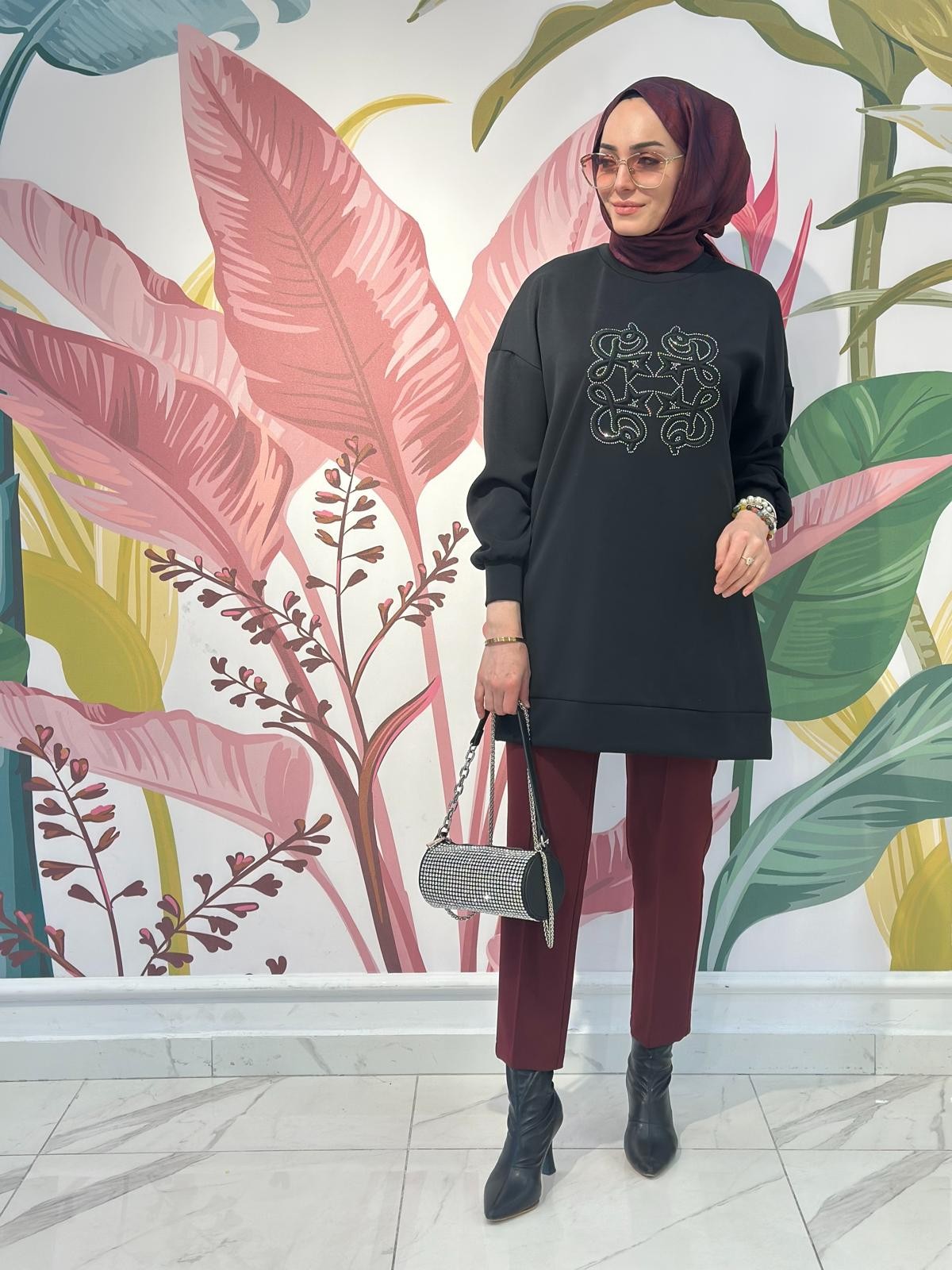 Ön İşlemeli Tunik-Tac 10612
