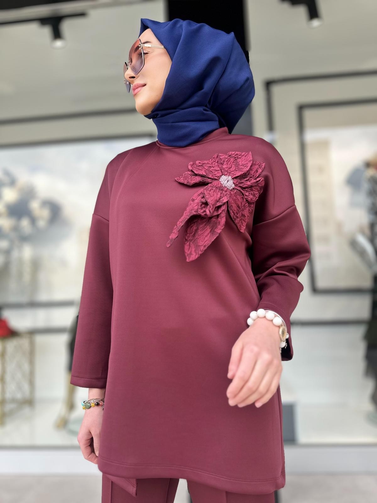 Çiçek Taşlı Takım-Tac 7945