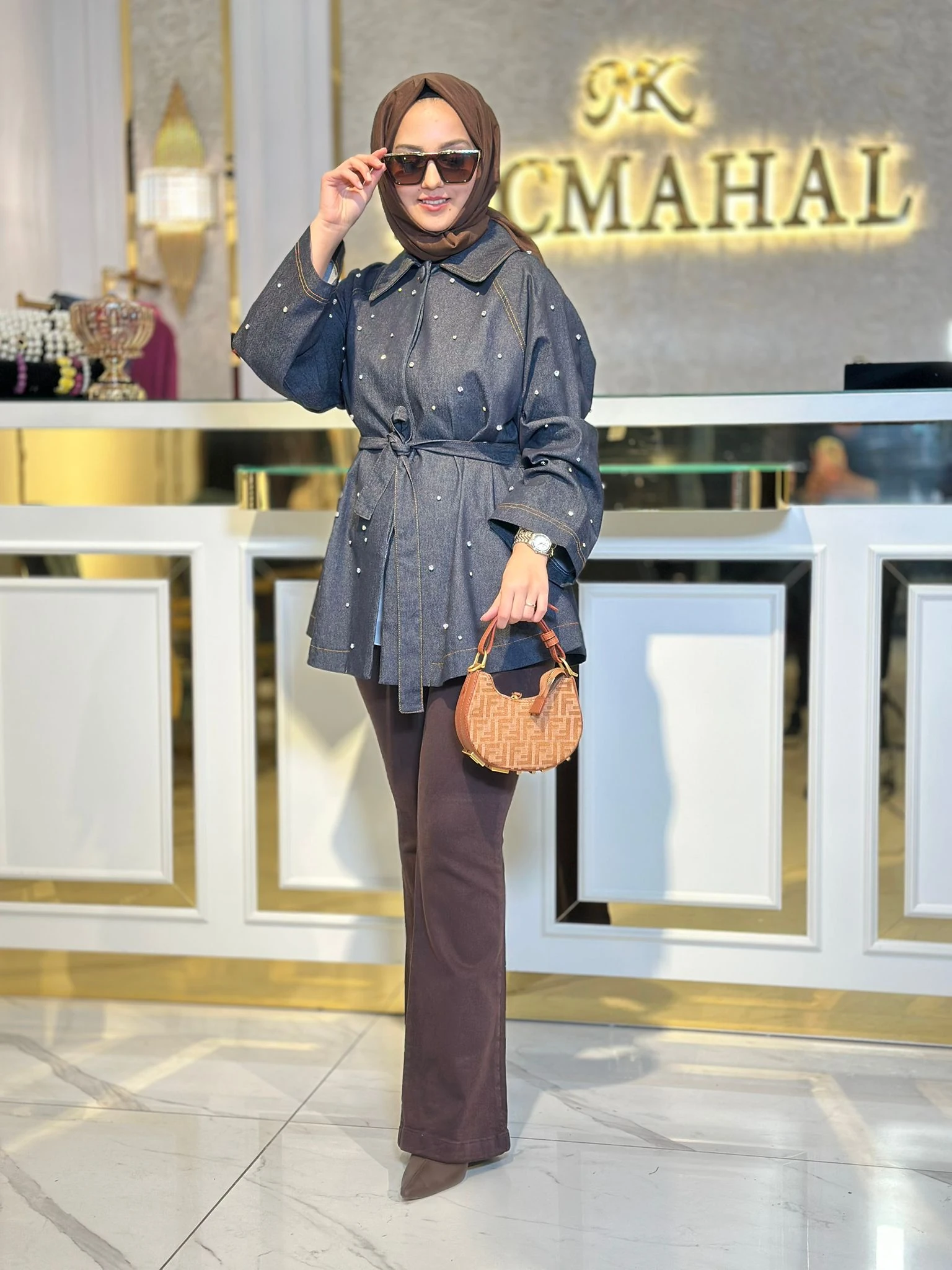 Taşlı Kot Ceket-Tac 9330