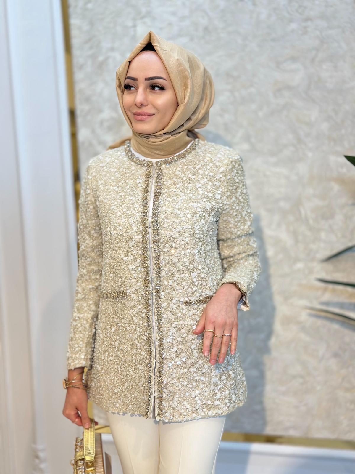 İthal İncili Ceket-Tac 54198