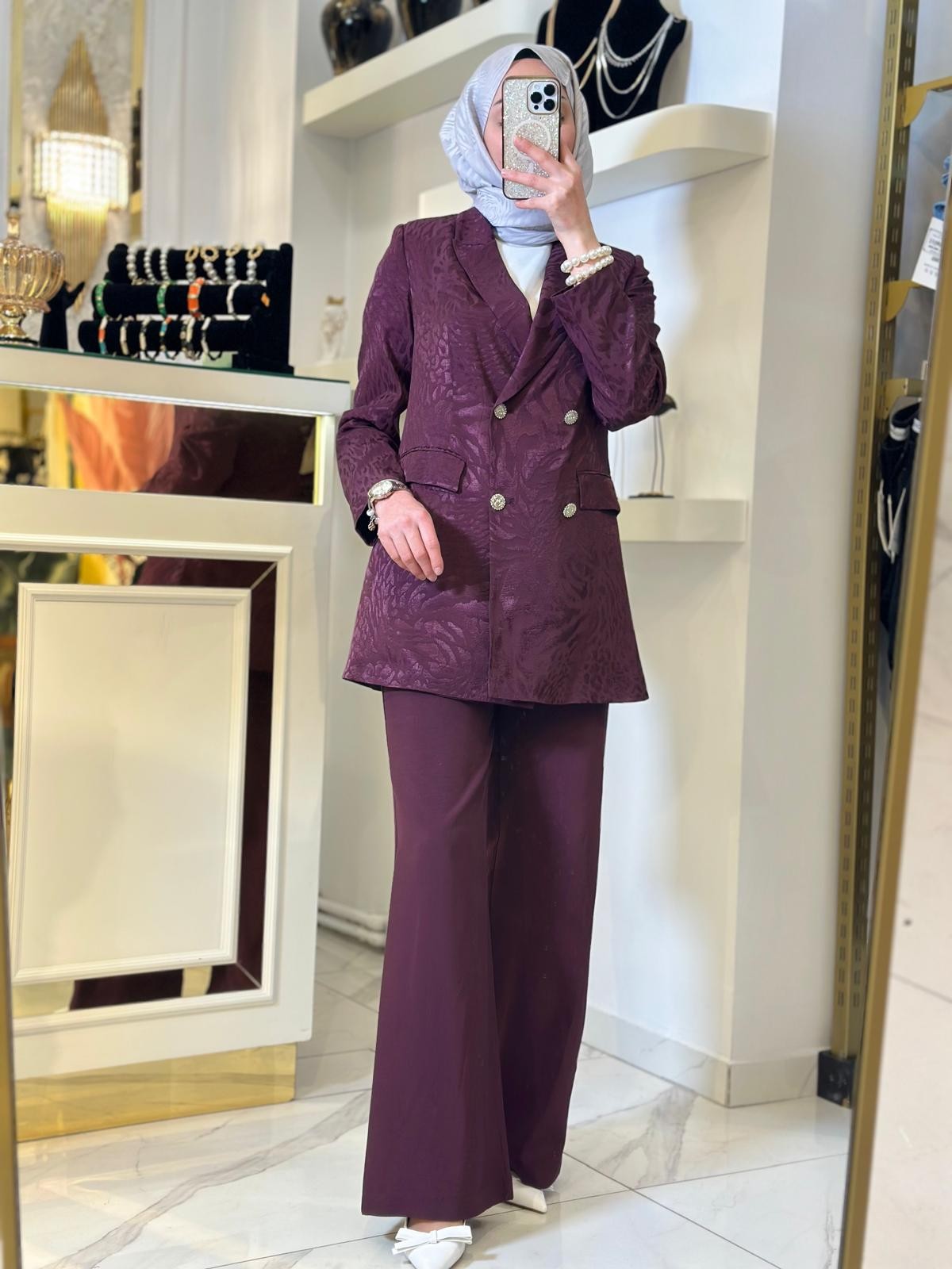 Kruvaze Kapama Des.Takım-Tac 15188 - BORDO