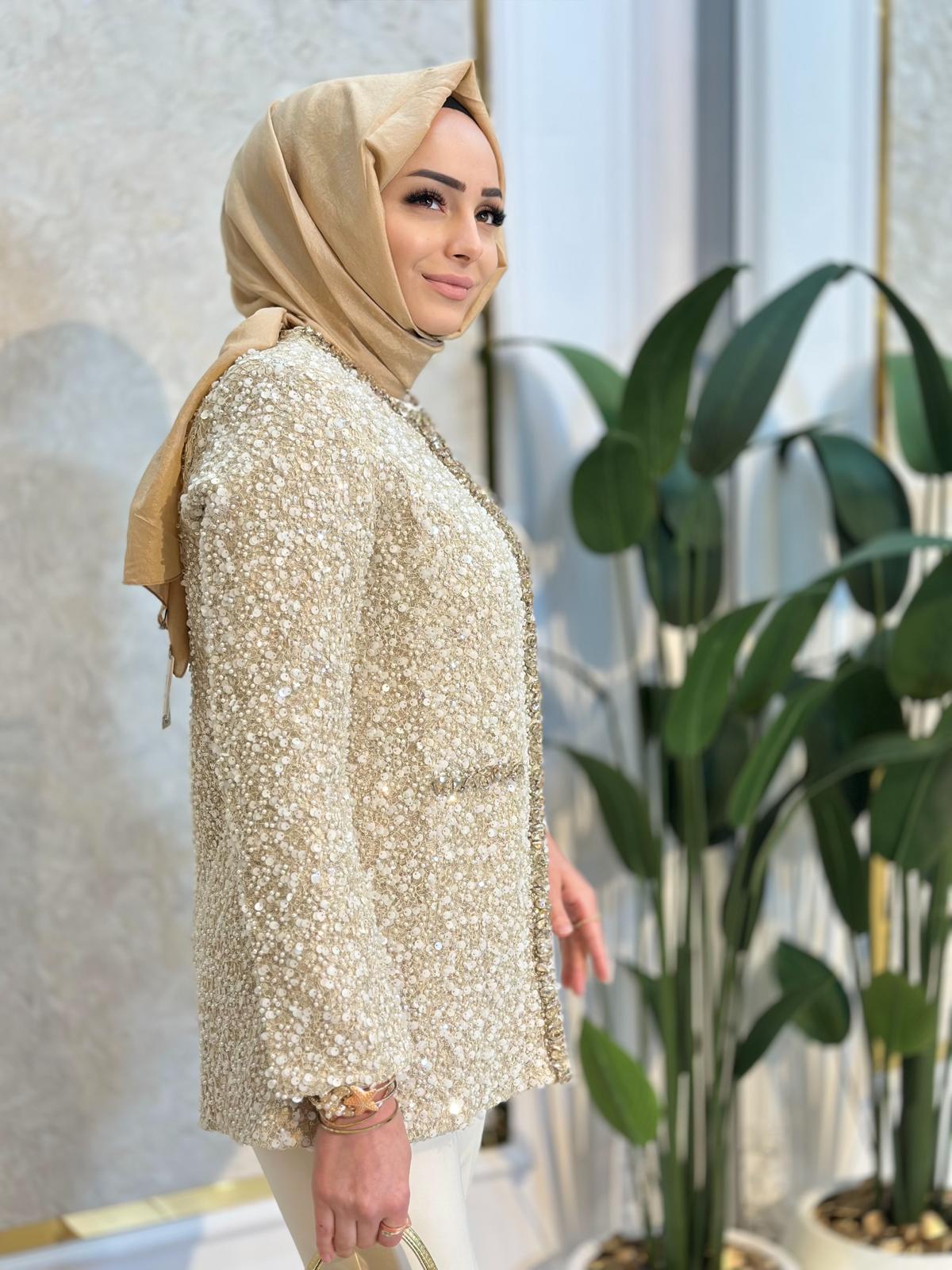 İthal İncili Ceket-Tac 54198