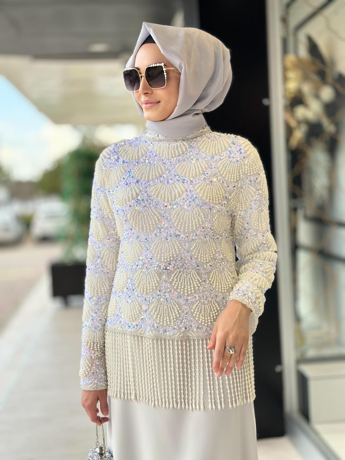 İşlemeli Ceket Abiye-Tac 85264