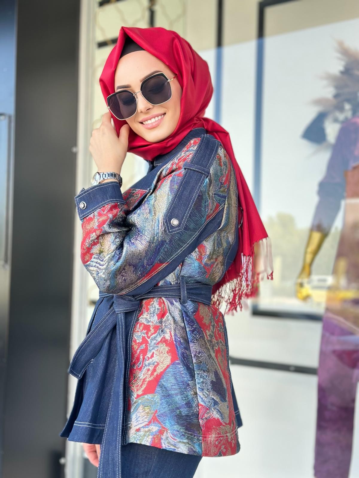 Jakarlı Denim Takım-Tac 1528
