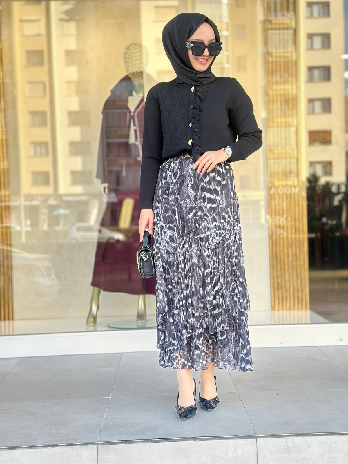 Leoapar Parçalı Kırıştırma Etek-Tac 5476