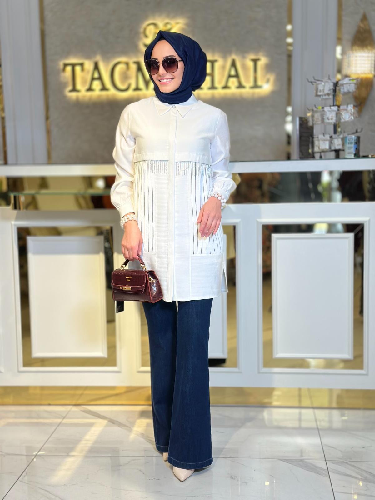 Taşlı Gömlek-Tac 56987
