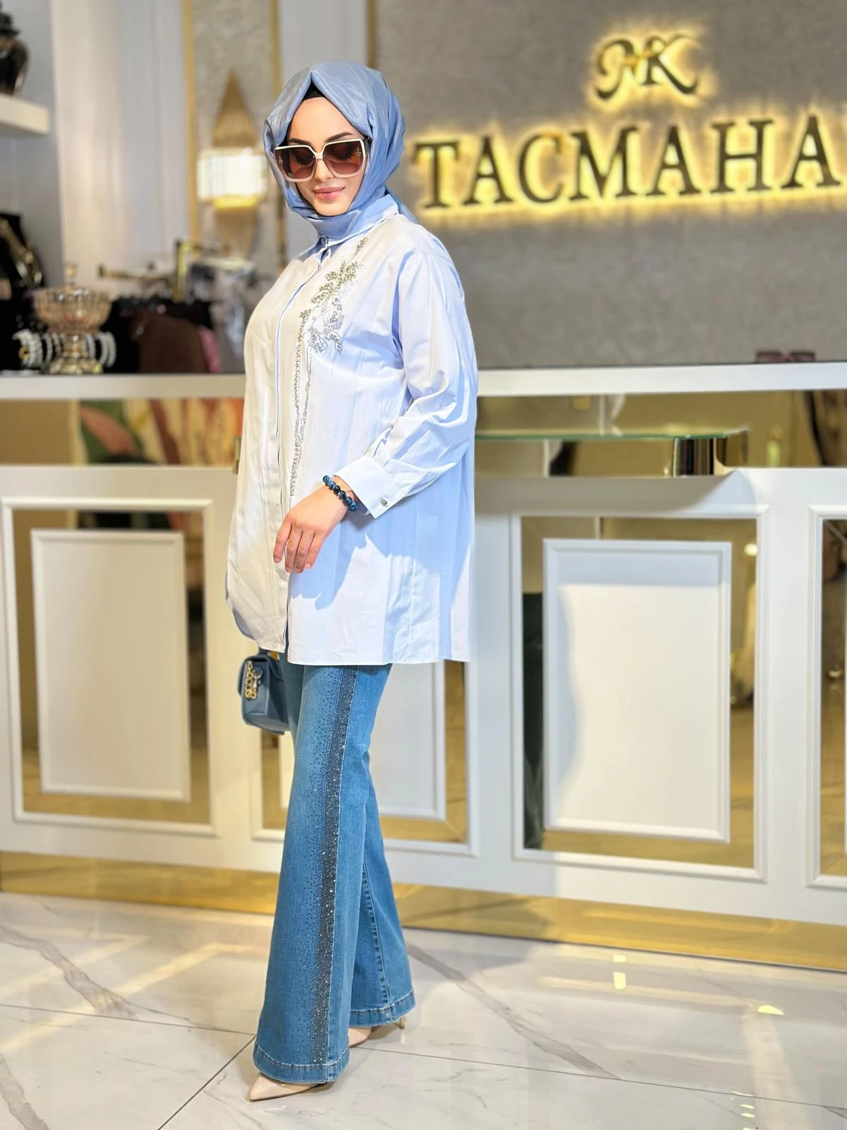 Önü Taşlı Gömlek-Tac 8706