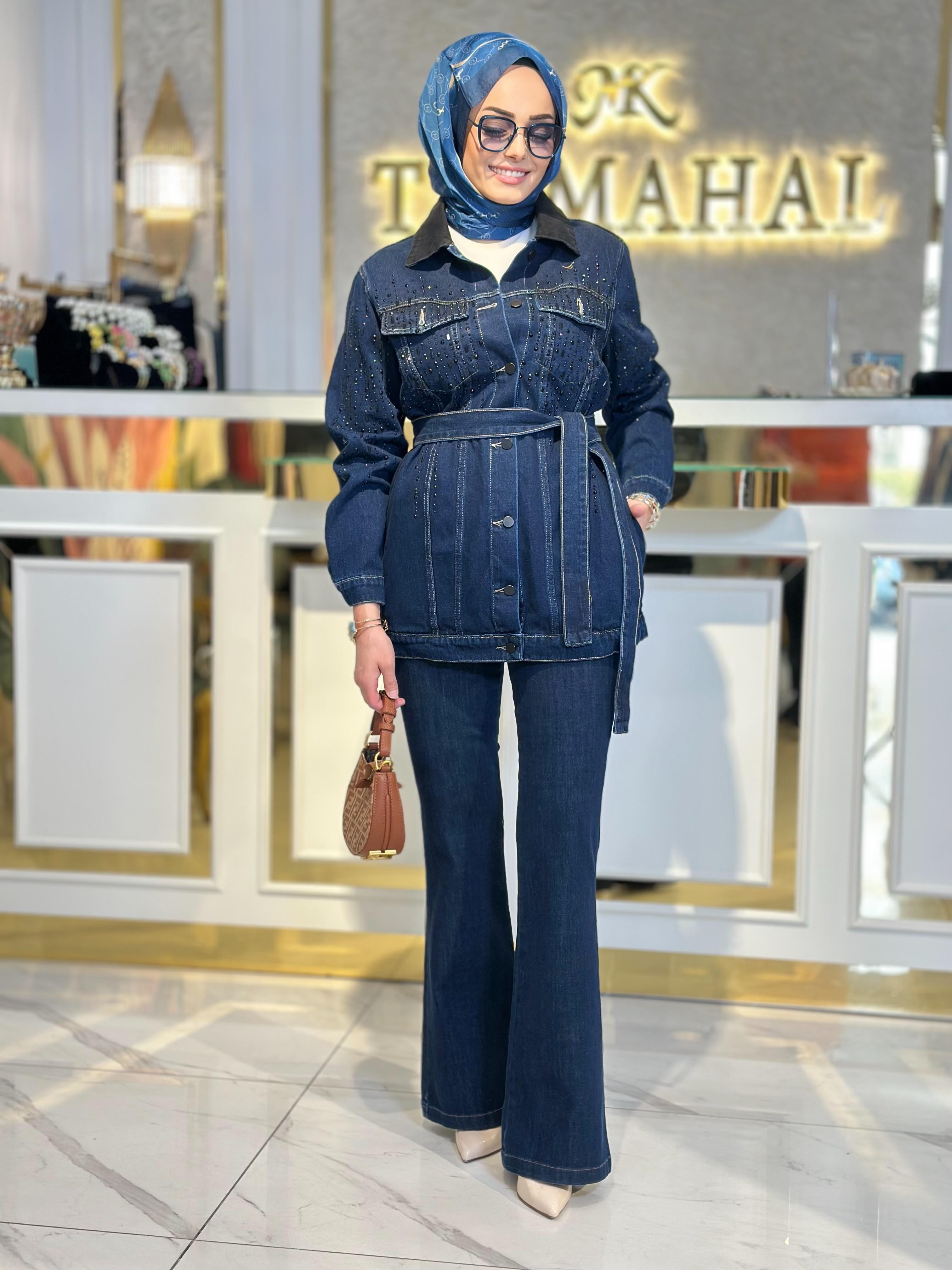 Verona Taşlı Denim Ceket-Tac 1566