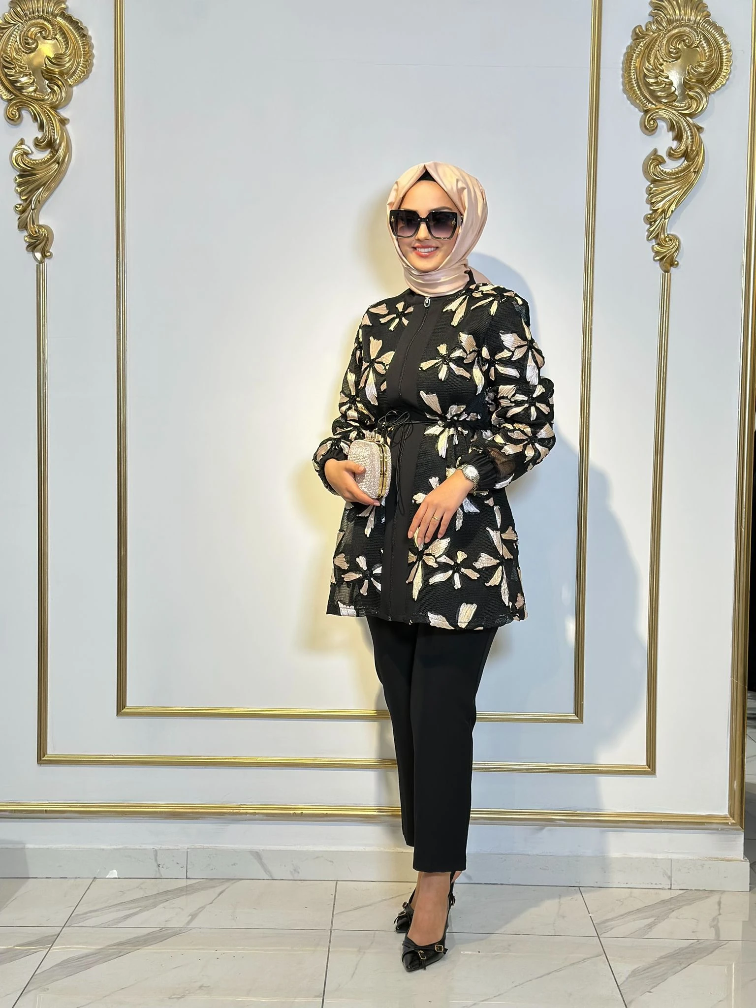 Çiçekli File Giyçık-Tac 4228