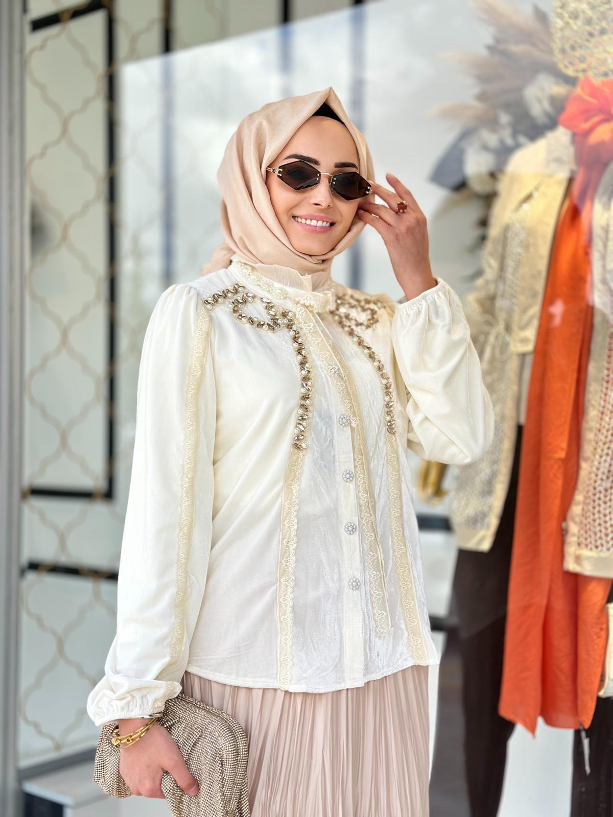 Kadife İthal Gömlek-Tac 95149