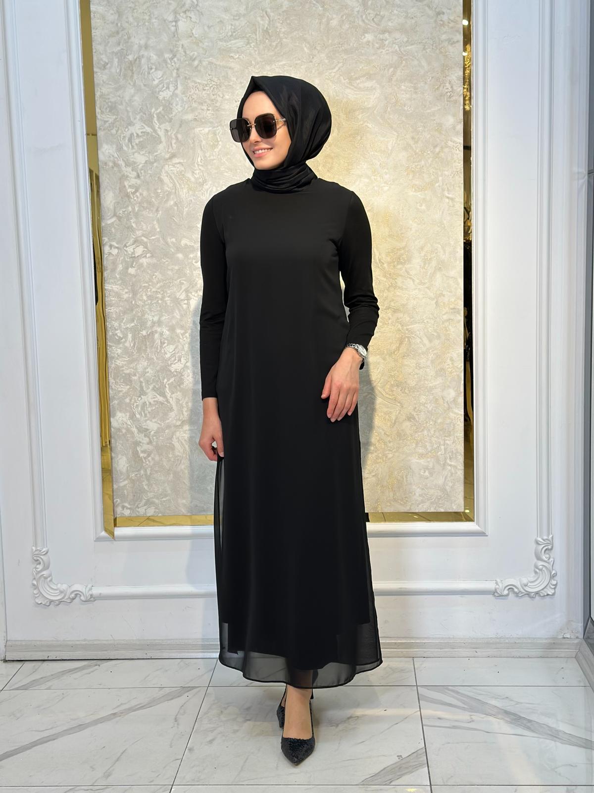 Önü Şifon Elbise İçlik-Tac 12447