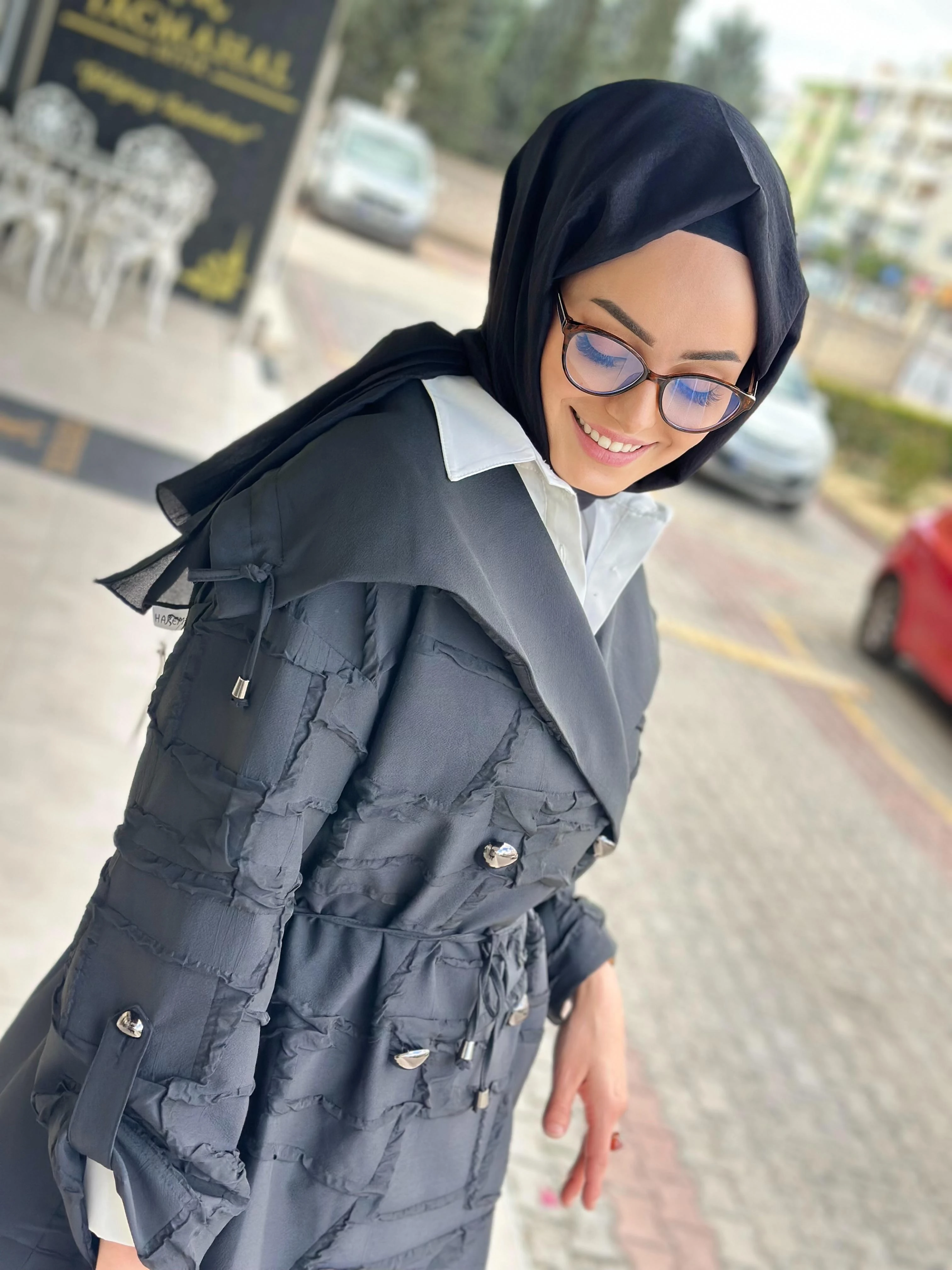 Düğmeli Jakar Ceket-Tac 7971