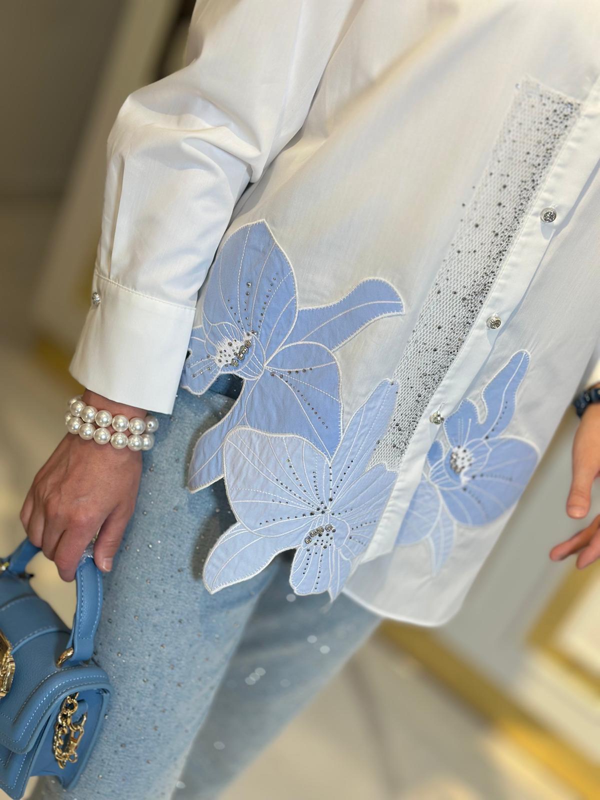 Nakışlı Taşlı Gömlek-Tac 8704